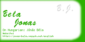 bela jonas business card