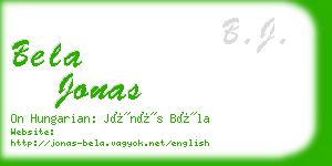 bela jonas business card